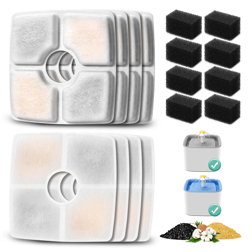 BFLICROY 8-pack replacement filters for 84oz fountain deliver clean, fresh water for cats