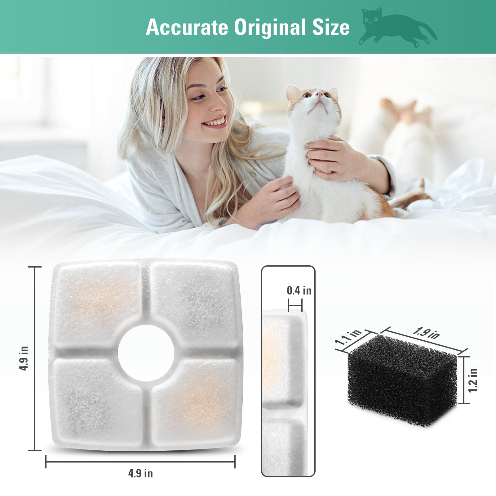 BFLICROY installation-friendly filters keep your cat fountain running smoothly and clean