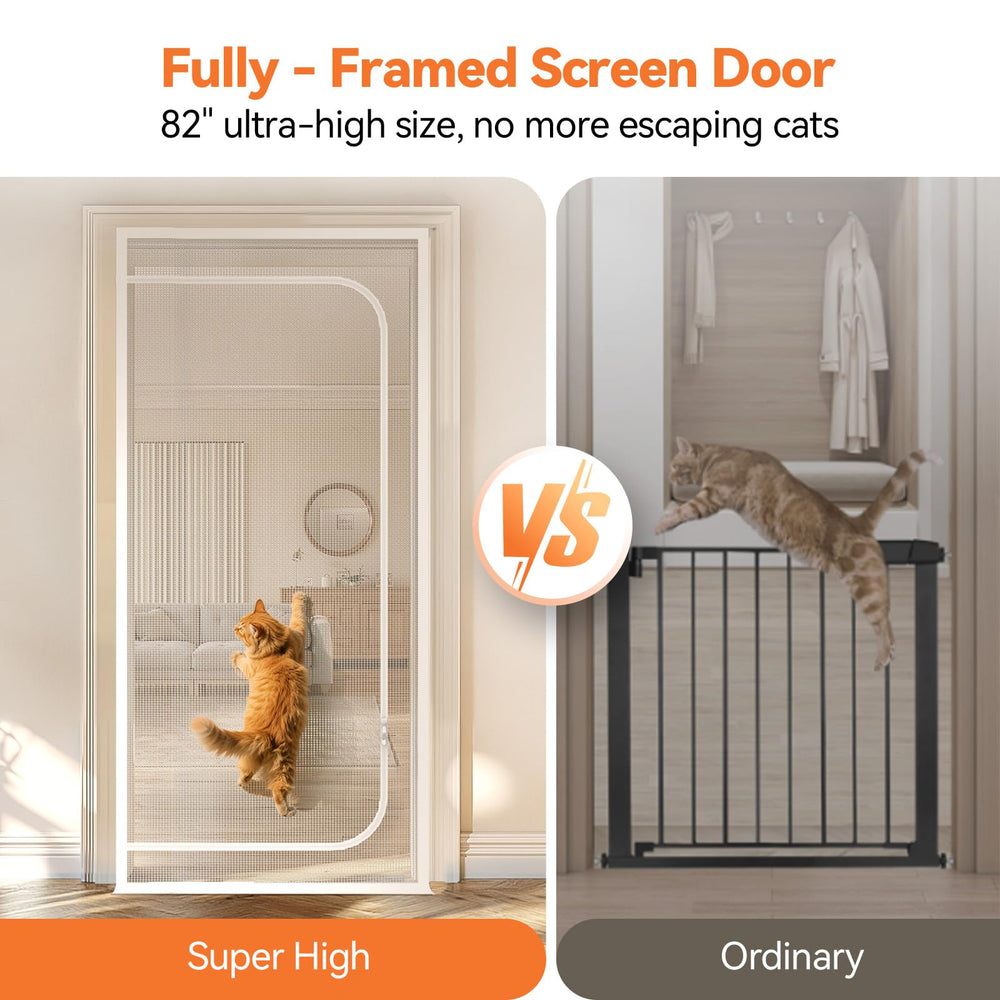 BFNN Cat Screen Door double zipper operation enables easy access