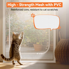 BFNN extra tall cat gate mesh closeup showing durability