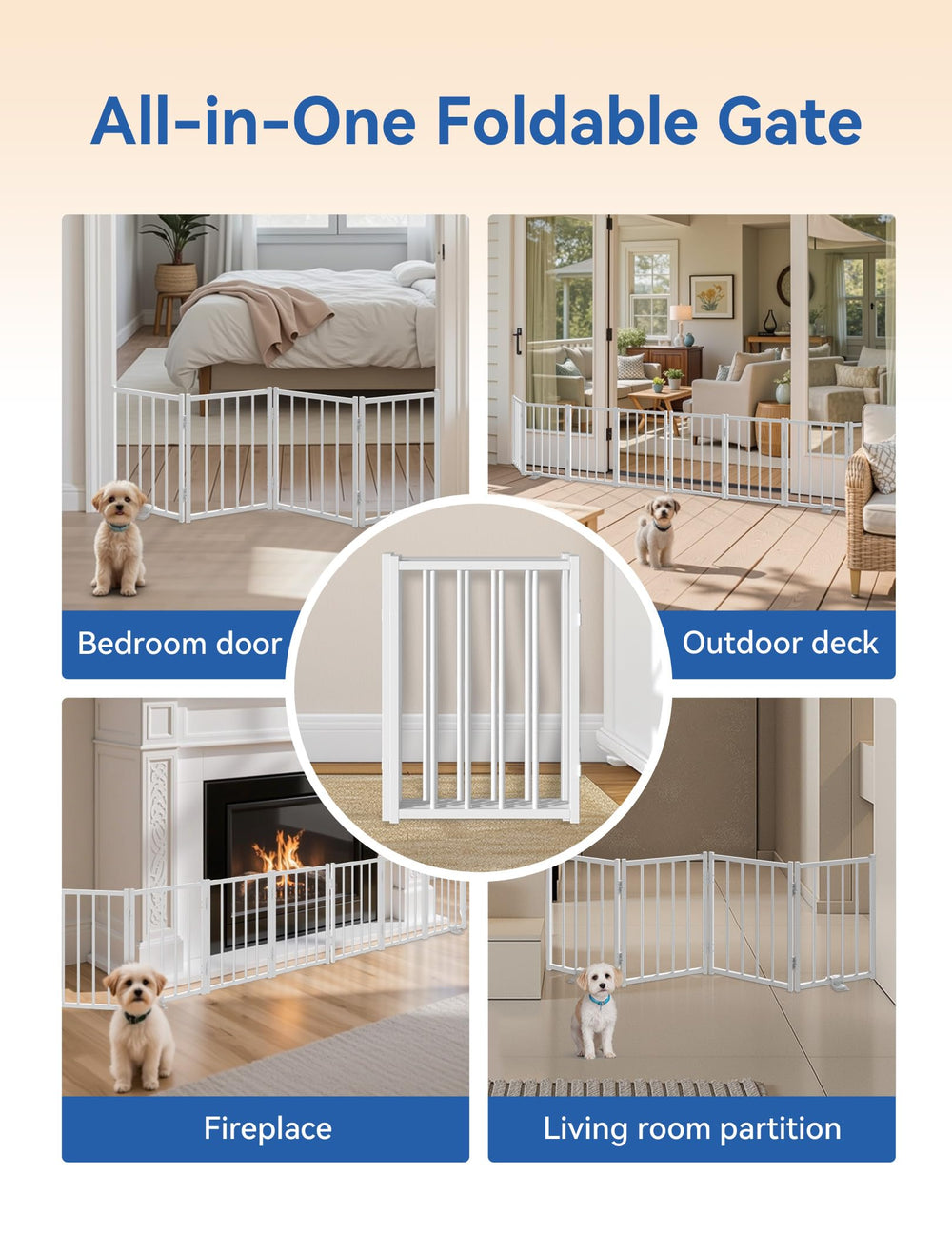 BFNN foldable gate folds flat for compact storage and easy travel.