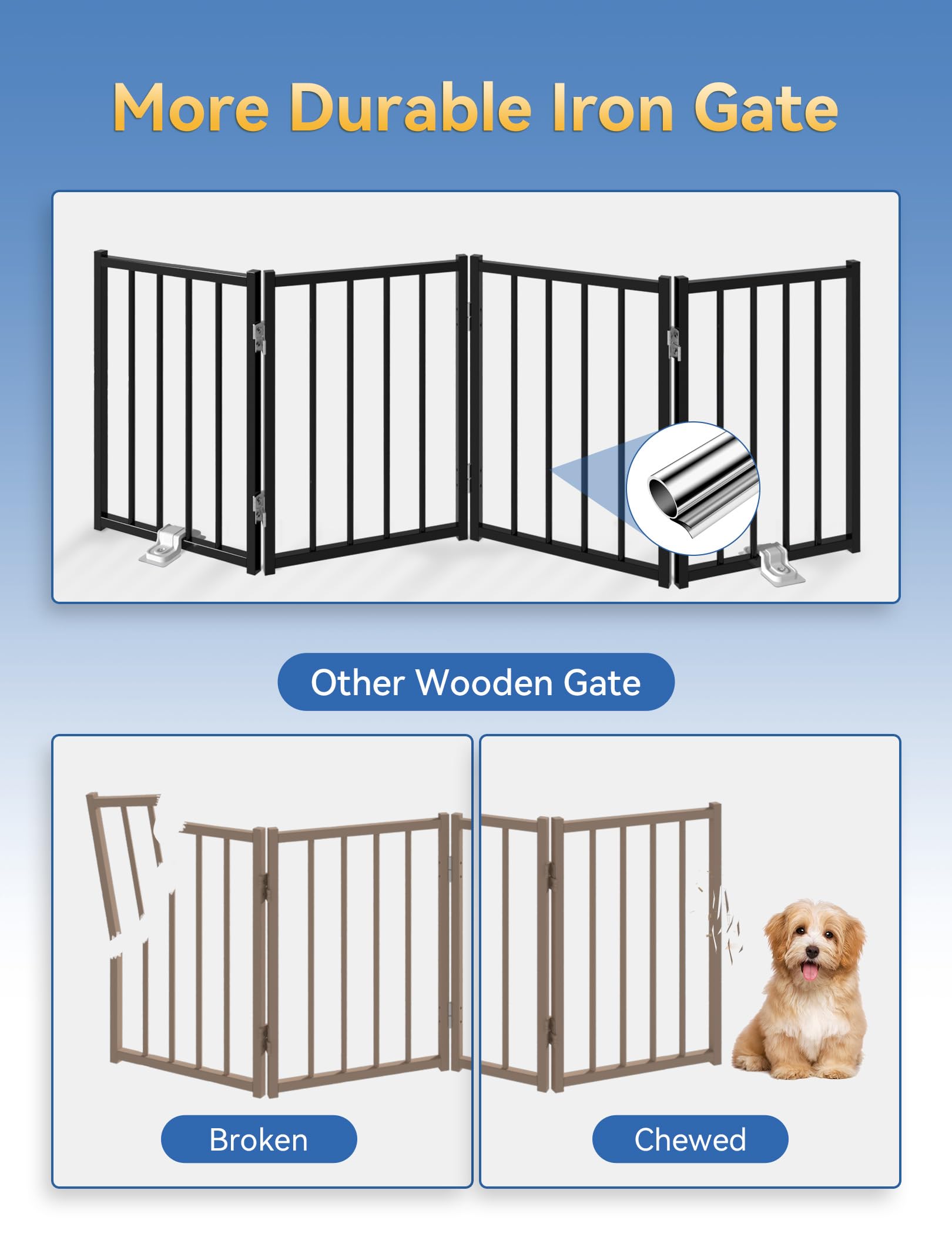BFNN freestanding gate stands without drilling for flexible placement