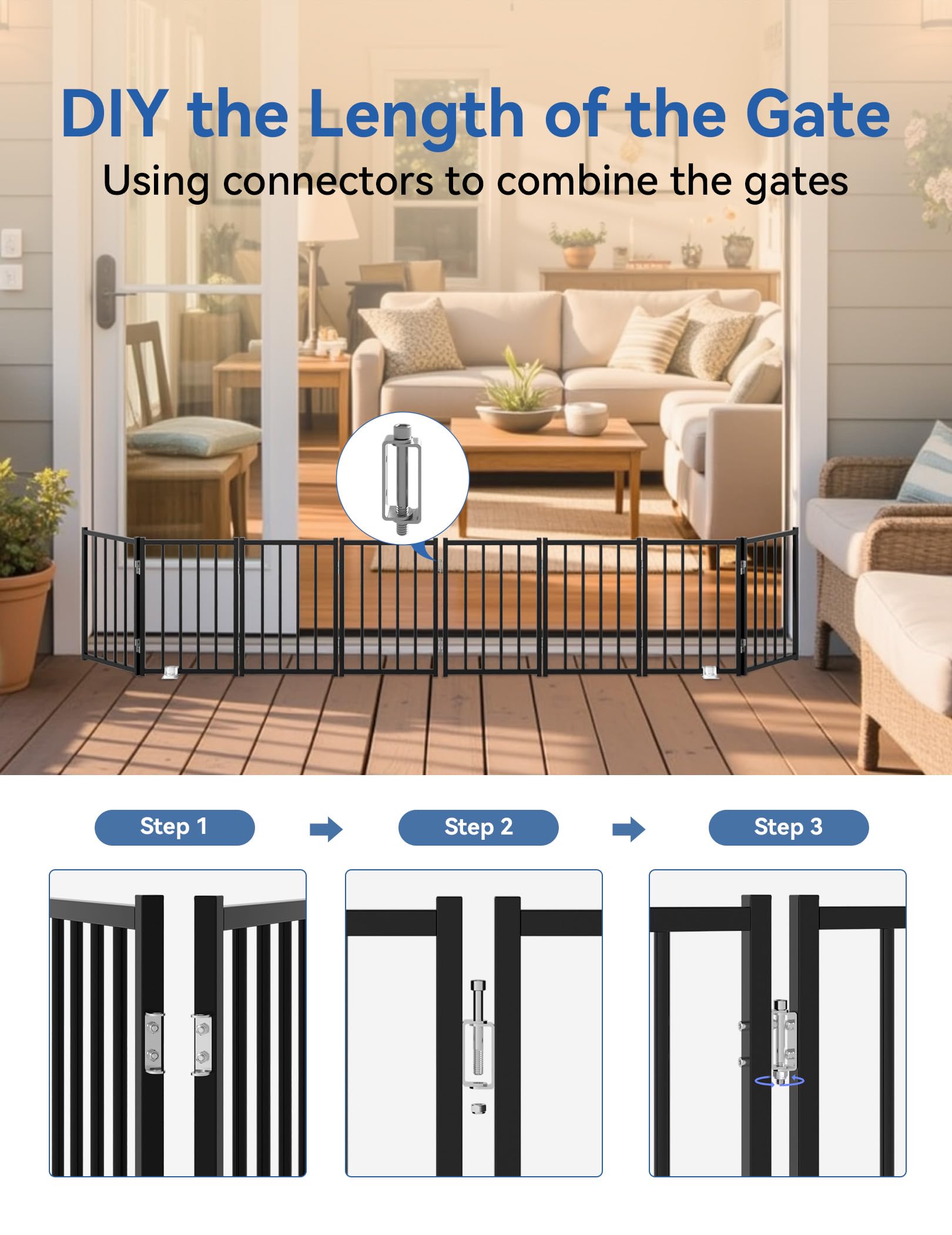 BFNN no-assembly gate ready-to-use straight from box