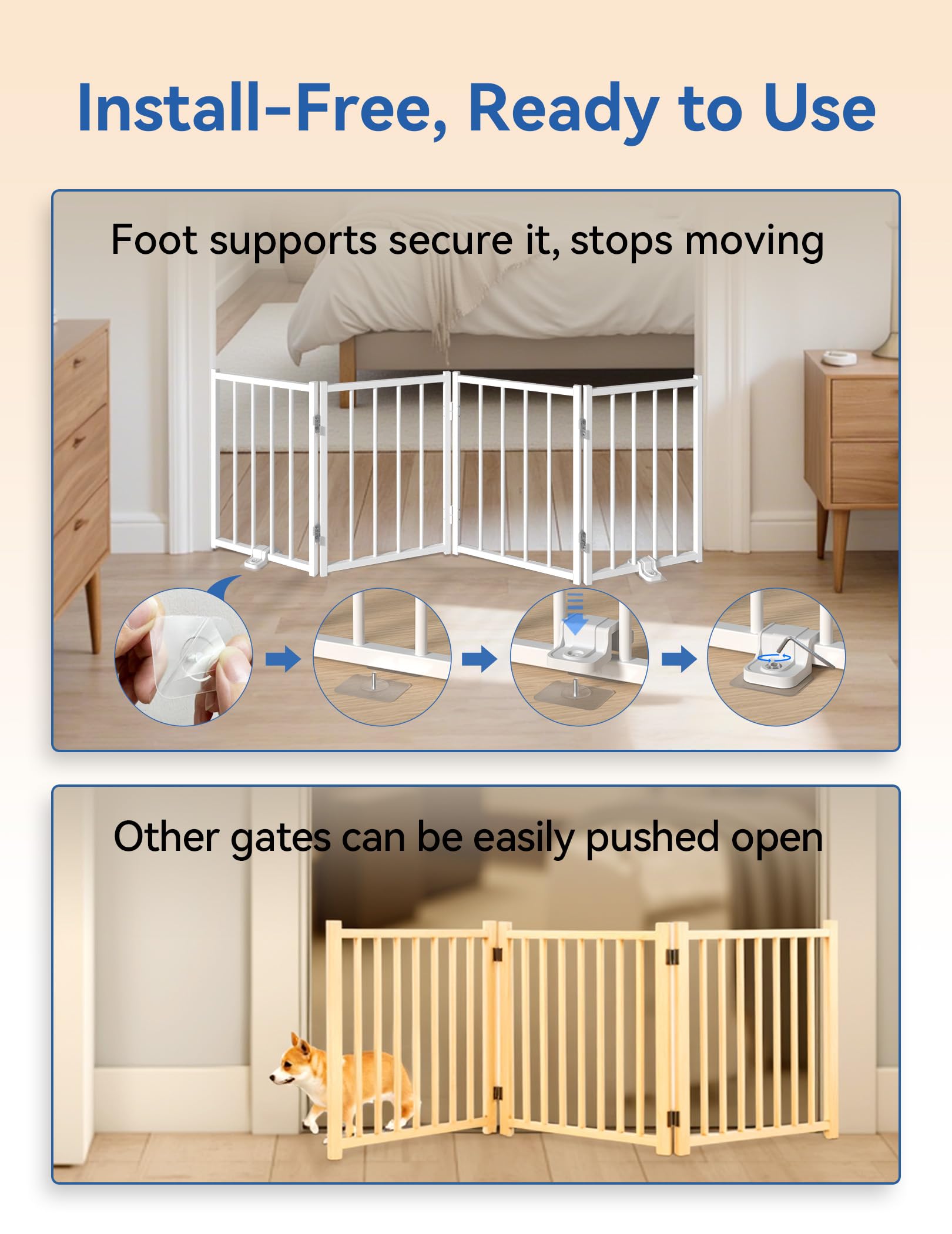 BFNN 72-inch wide coverage demonstrates versatile room-to-room safety for pets.