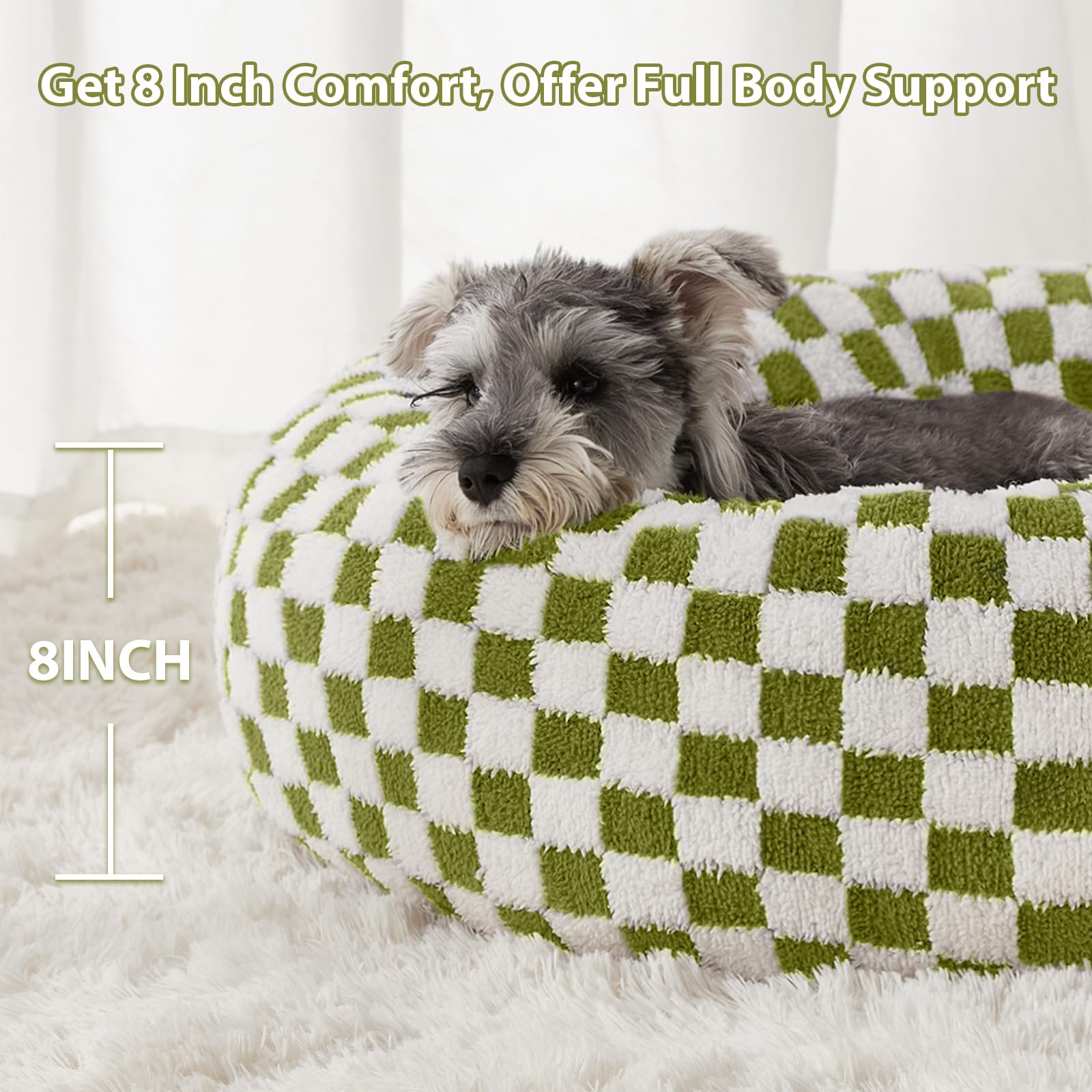 BFPETHOME donut dog bed non-slip bottom keeps small dogs steady.