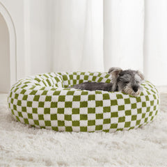 BFPETHOME donut dog bed side view shows plush rim for cozy security.