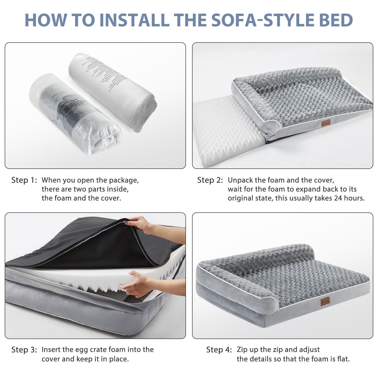 BFPETHOME non-slip bottom keeps the bed secure on floors