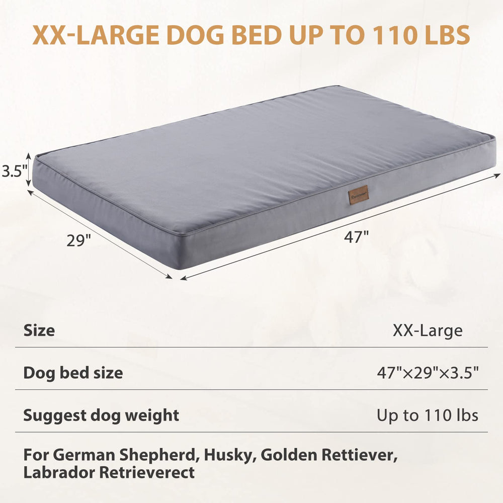 BFPETHOME large 47x29 bed provides ample space for big dogs to stretch.