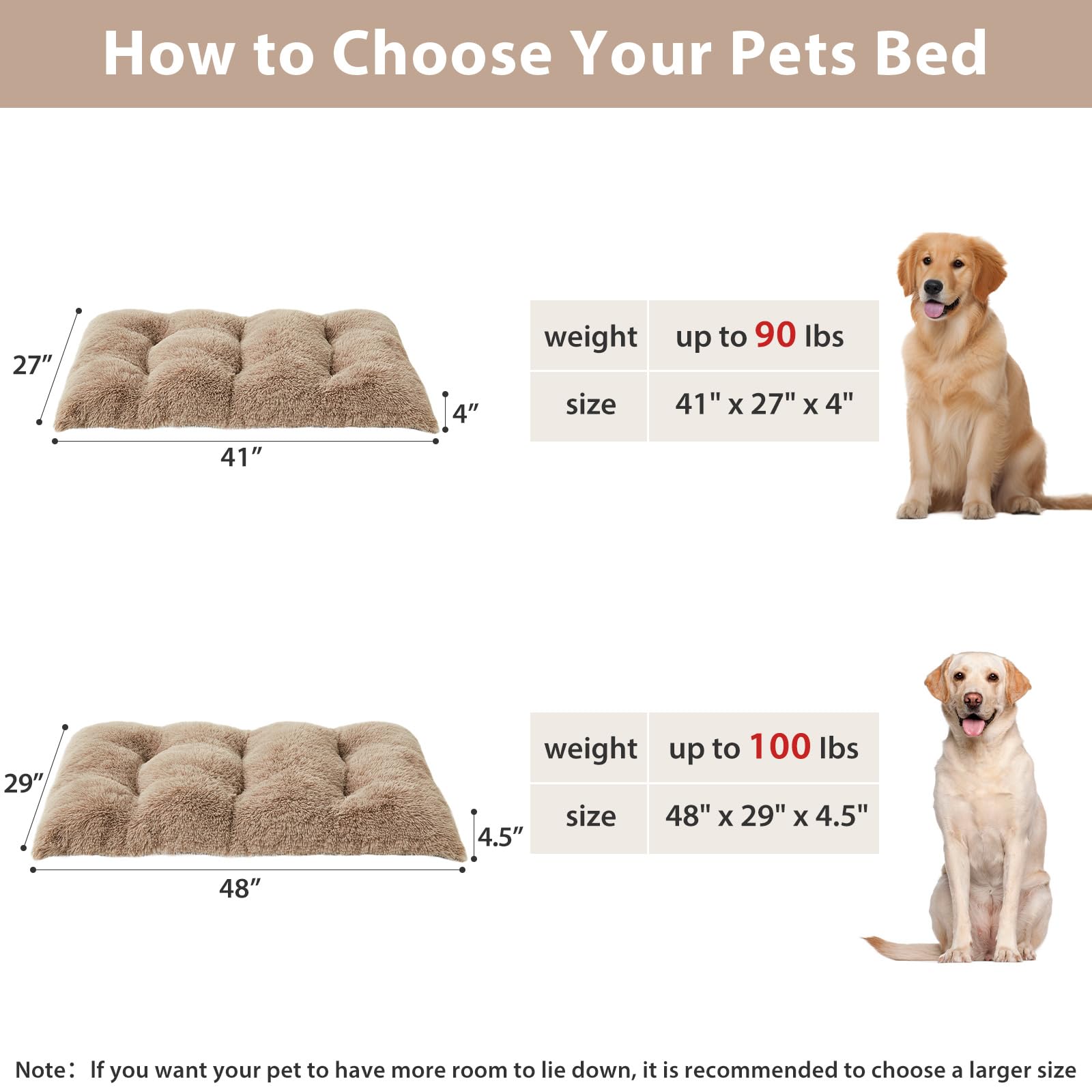 BFPETHOME dog bed dimensions 41x27 image for planning crate space