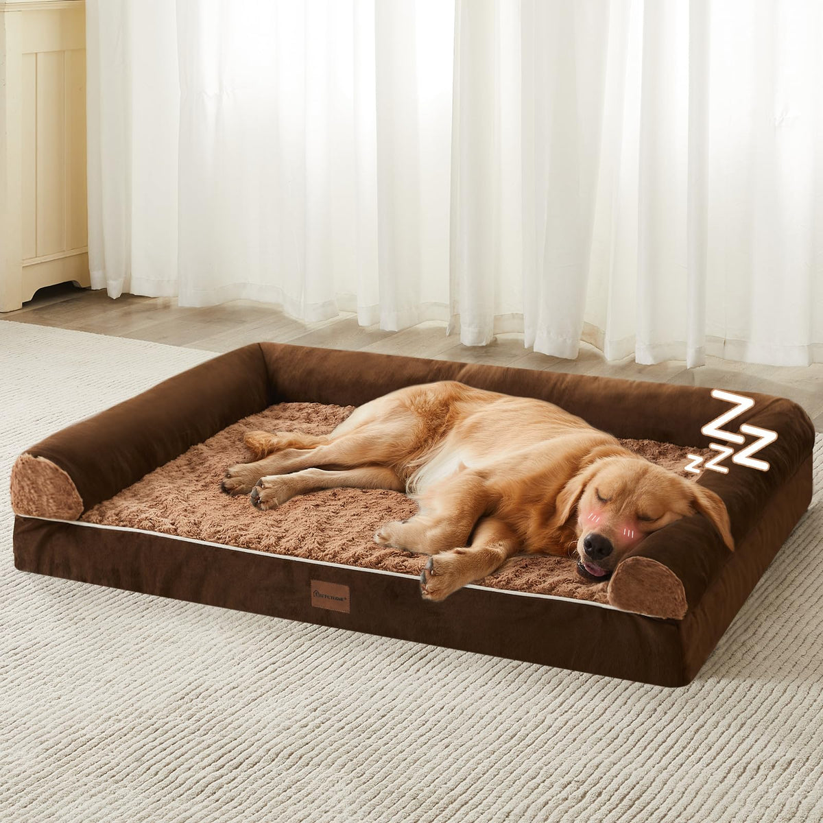 BFPETHOME dog bed large-foam offers joint-support for bigger dogs.
