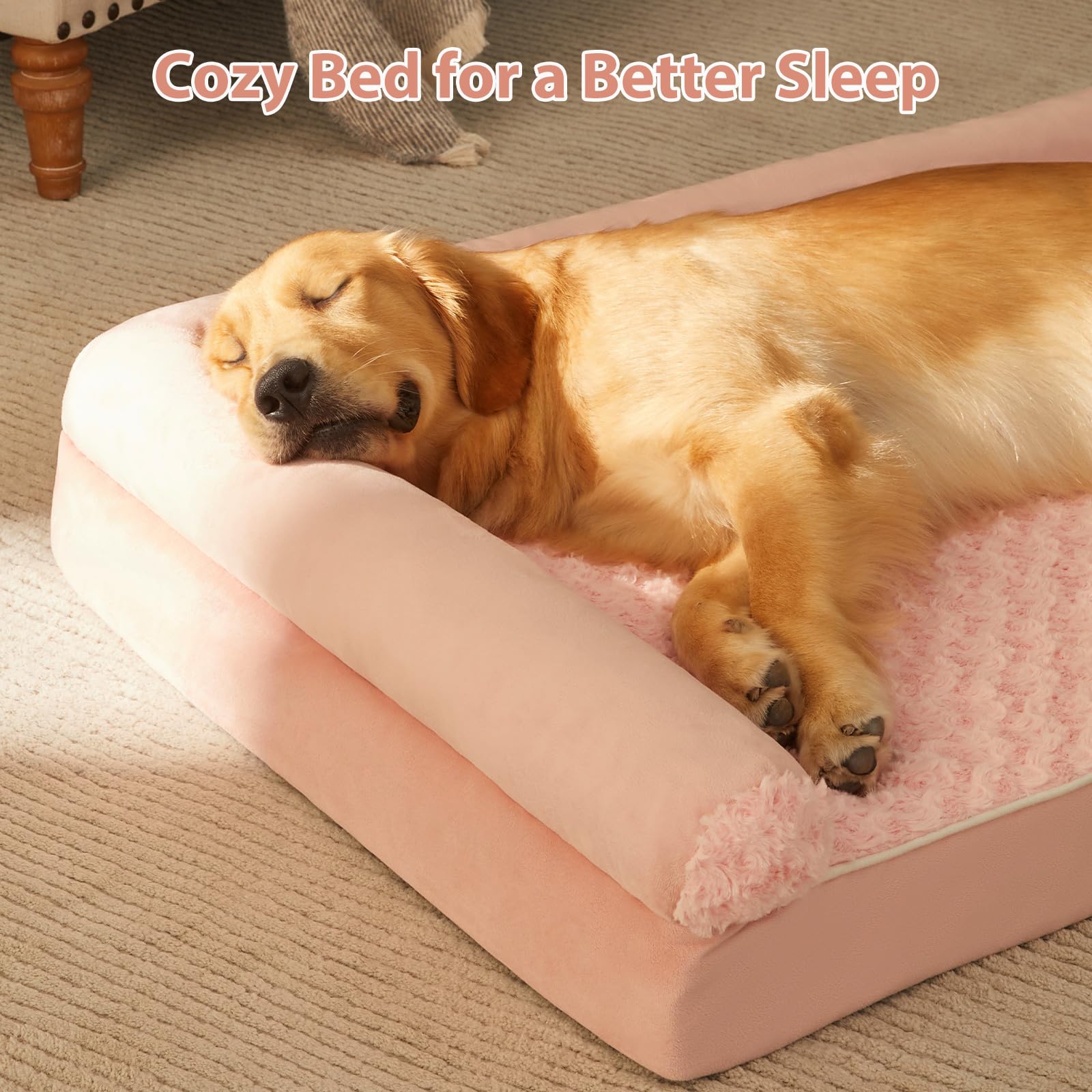 BFPETHOME ultra-plush-rose-pattern provides calming softness for nap time.