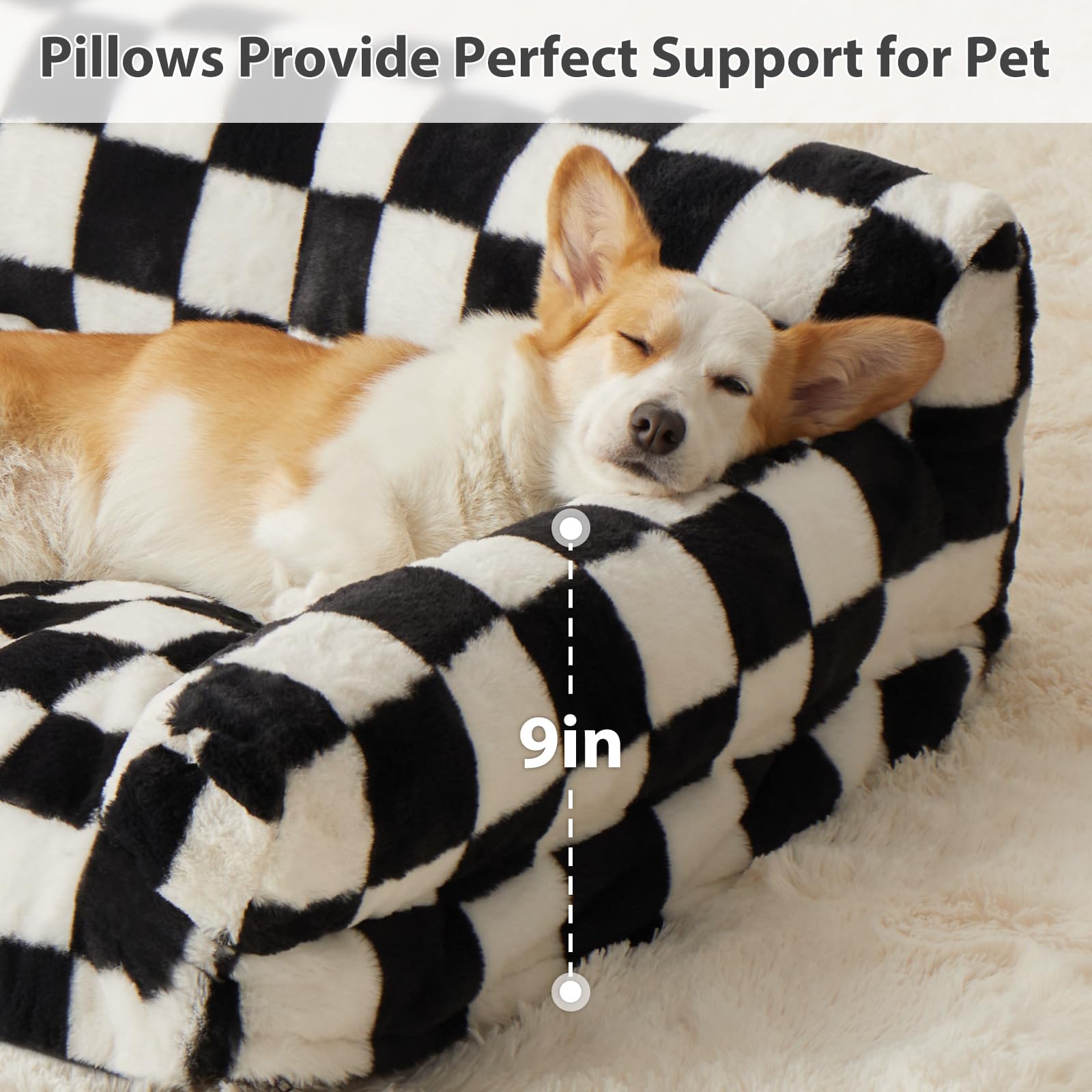 BFPETHOME dog couch bed washable cover makes cleaning easy.