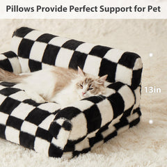 BFPETHOME dog couch checkered pattern enhances home style and comfort