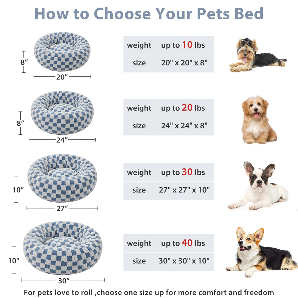 BFPETHOME donut dog bed blue washable-cover detail emphasizes easy care.