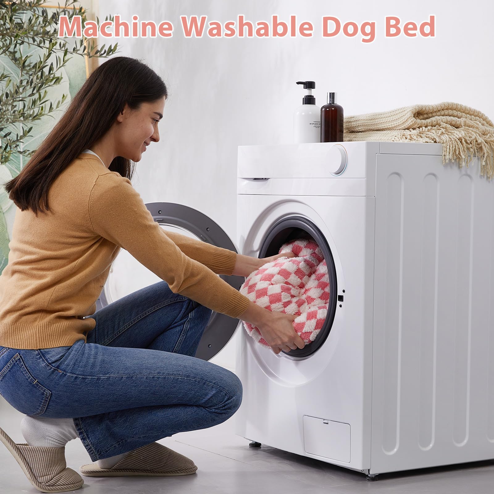 BFPETHOME machine-washable bed simplifies cleaning after pets playtime.