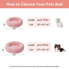 BFPETHOME small-size donut bed fits Chihuahuas and terriers, promoting warmth and security.
