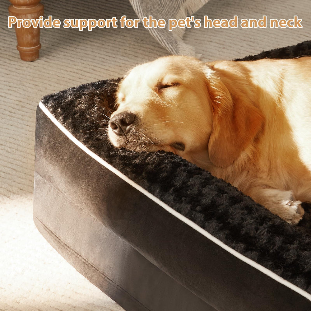 BFPETHOME l-shape dog bed design offers neck support for restful sleep