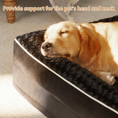 BFPETHOME l-shape dog bed design offers neck support for restful sleep