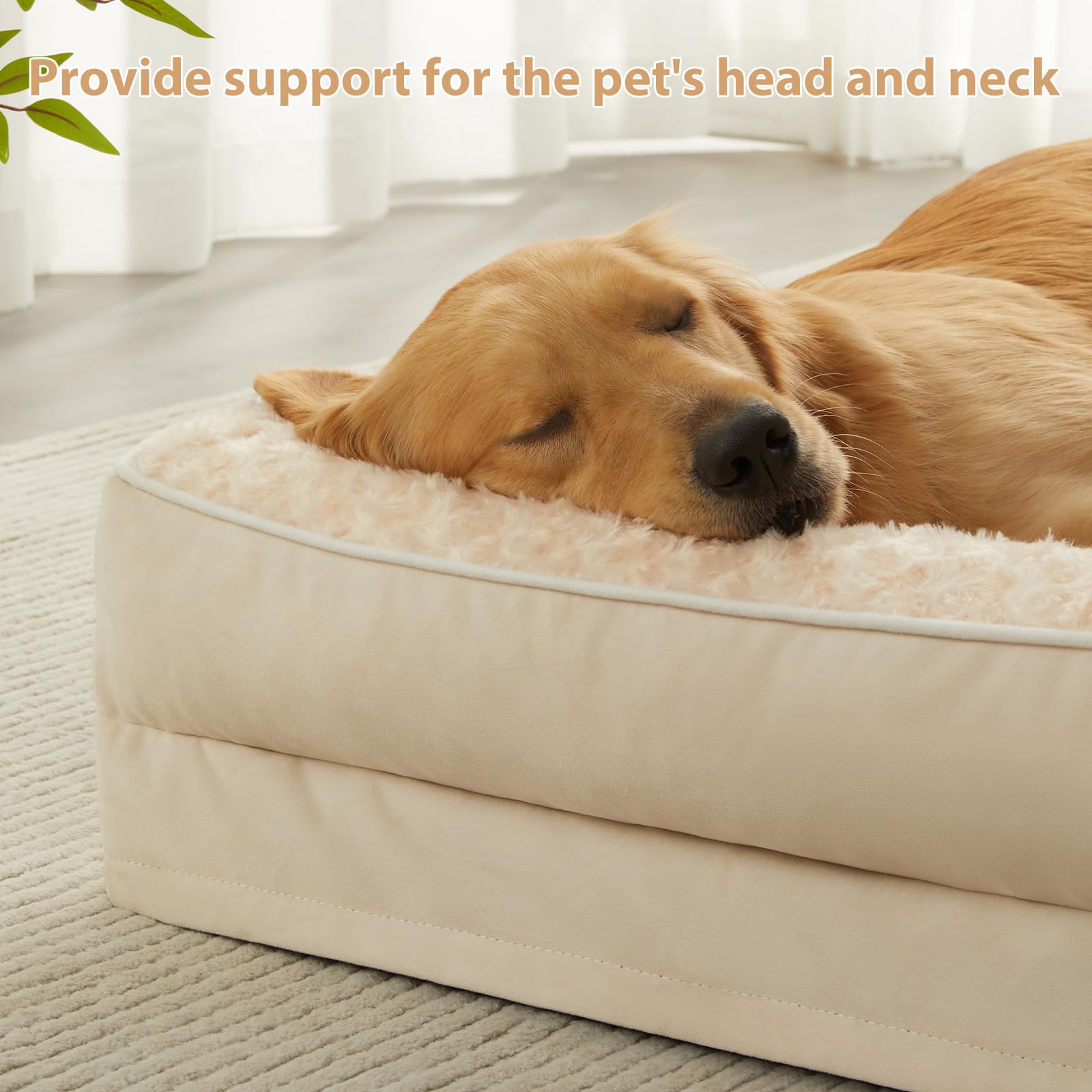BFPETHOME L-shaped design provides head and neck support for comfortable lounging.