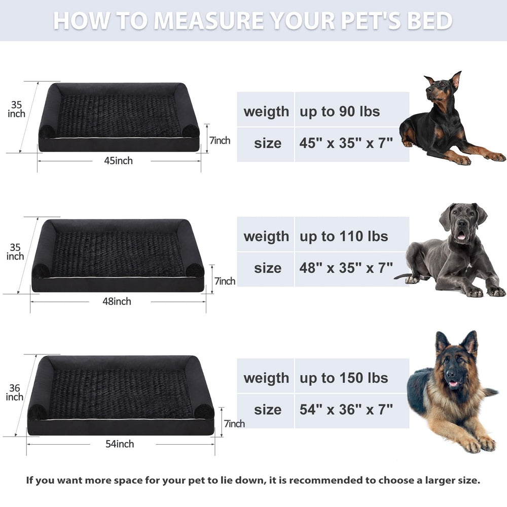 BFPETHOME large dog bed in use showing secure resting space