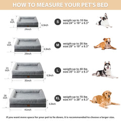 BFPETHOME large-dog bed side view with plush bolster for cozy resting support