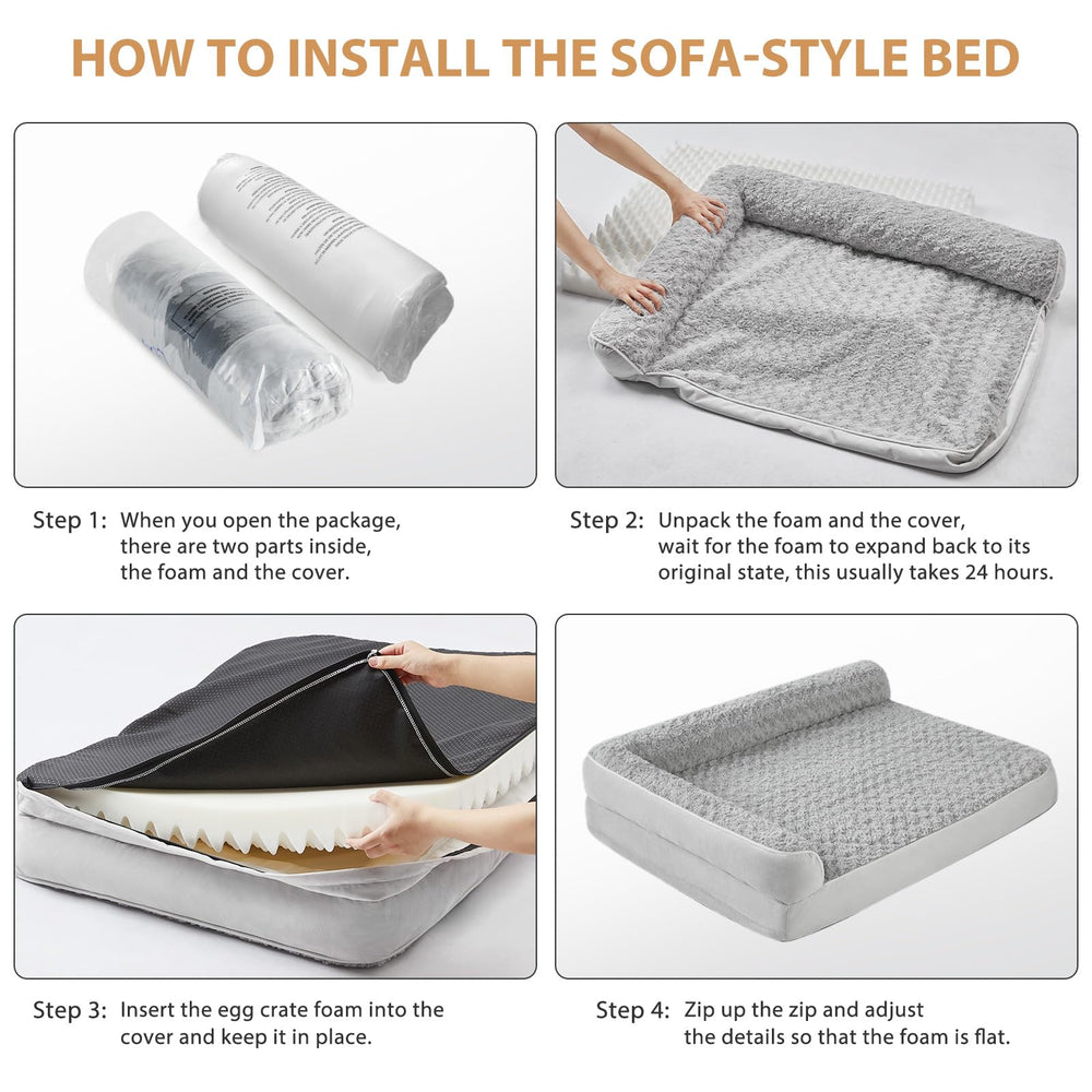 BFPETHOME orthopedic dog bed non-slip bottom keeps the bed in place.