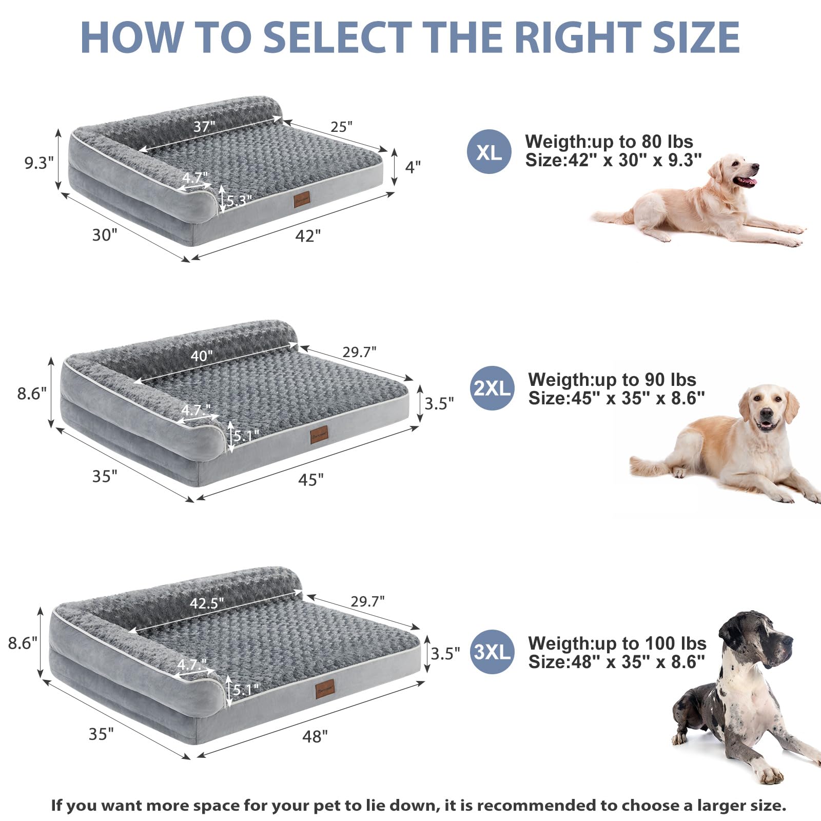 BFPETHOME orthopedic dog bed nonslip-bottom stays in place on floors