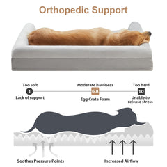BFPETHOME orthopedic egg crate foam close-up highlighting knee and hip support.