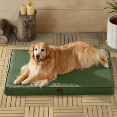 BFPETHOME outdoor dog bed on a patio with a waterproof surface for easy cleanup.