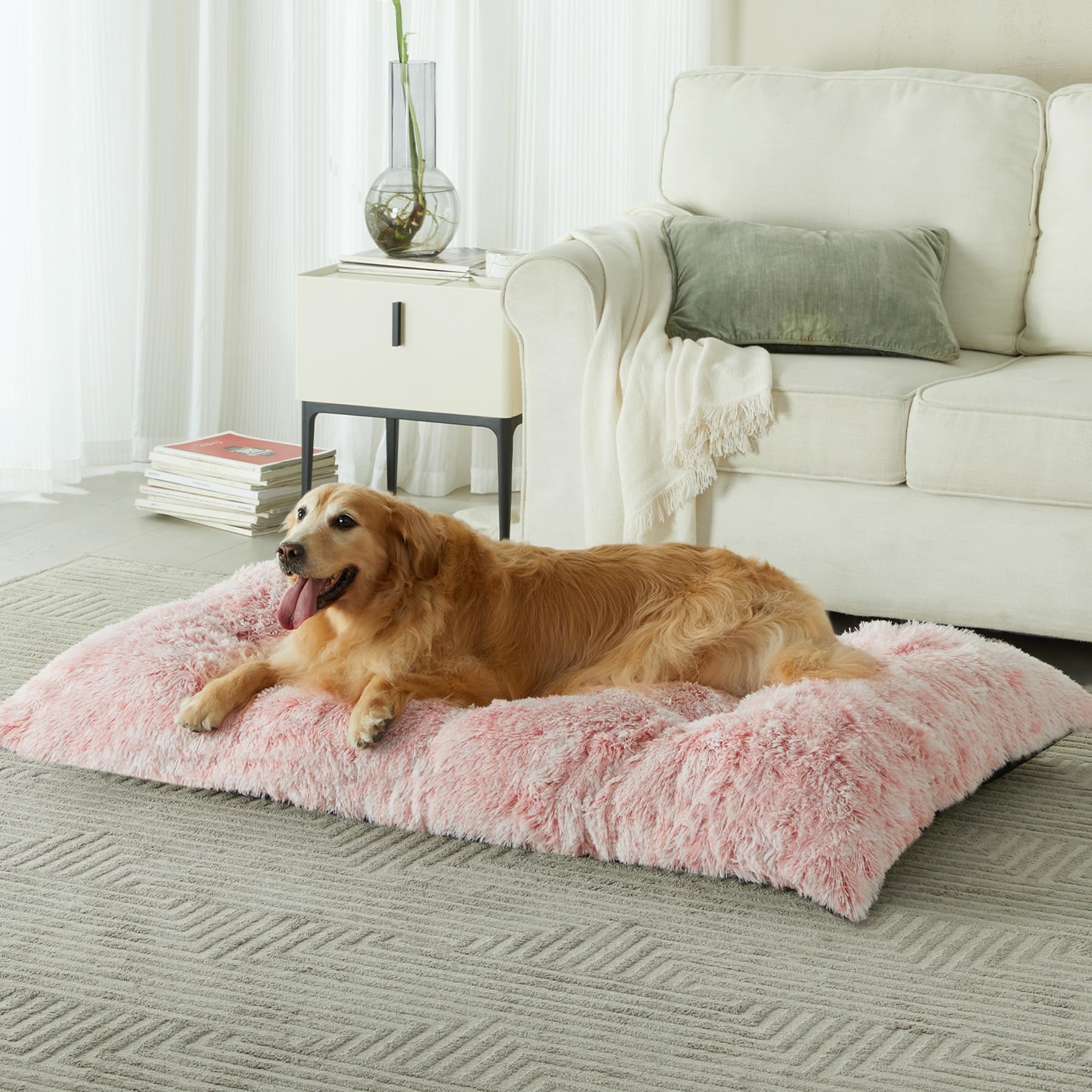 BFPETHOME pink-dog-bed-for-large-dogs adds style and comfort to any space.