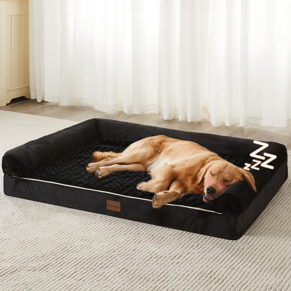 BFPETHOME rose-pattern plush surface for calming, cozy naps