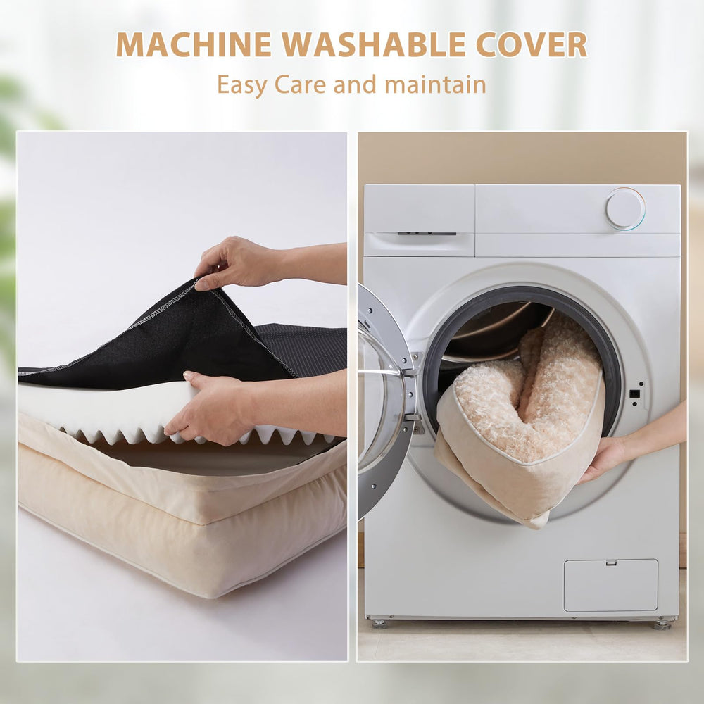 BFPETHOME waterproof layer inside the bed protects foam from spills.