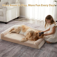 BFPETHOME 48x35x7-inch bed accommodates mid-to-large dogs in cozy space.