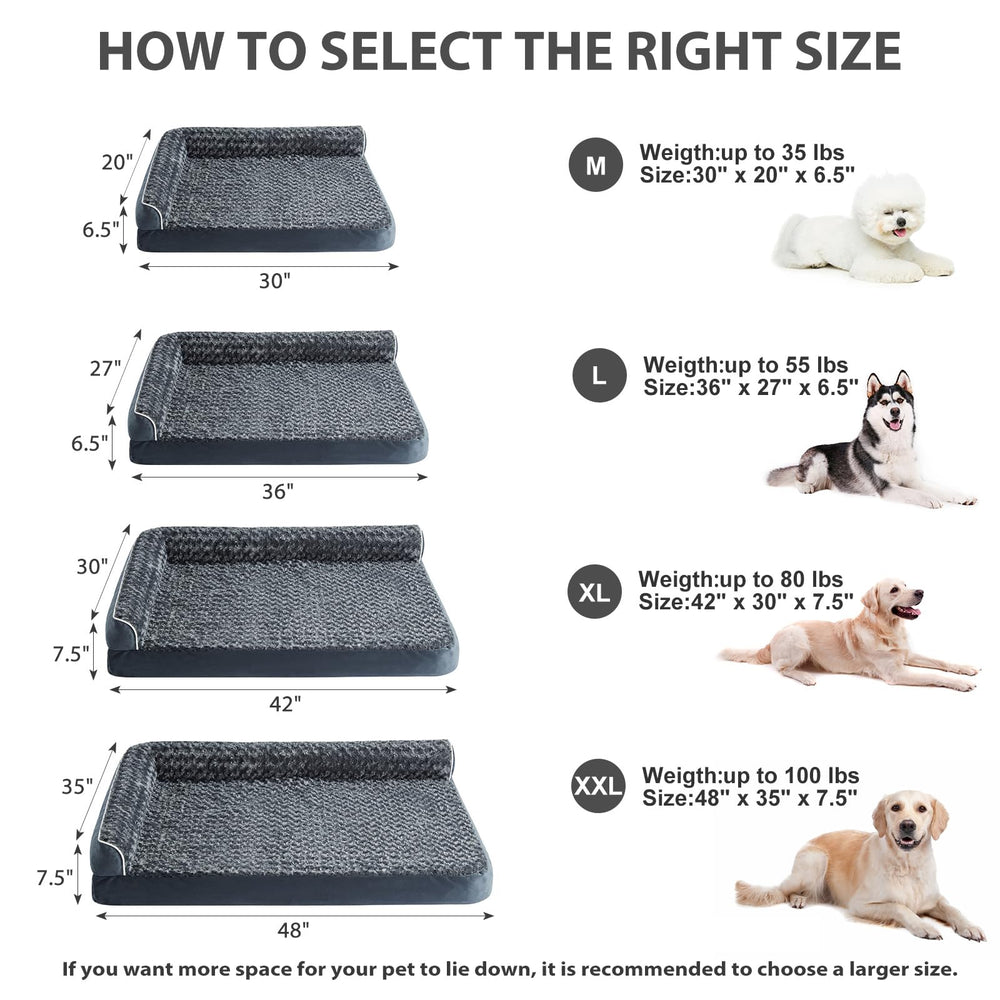 BFPETHOME XXL bed size 48x35x7.5 inches suitable for dogs up to 100 lbs