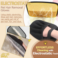 bggmn cat and dog fur removal glove in action on furniture