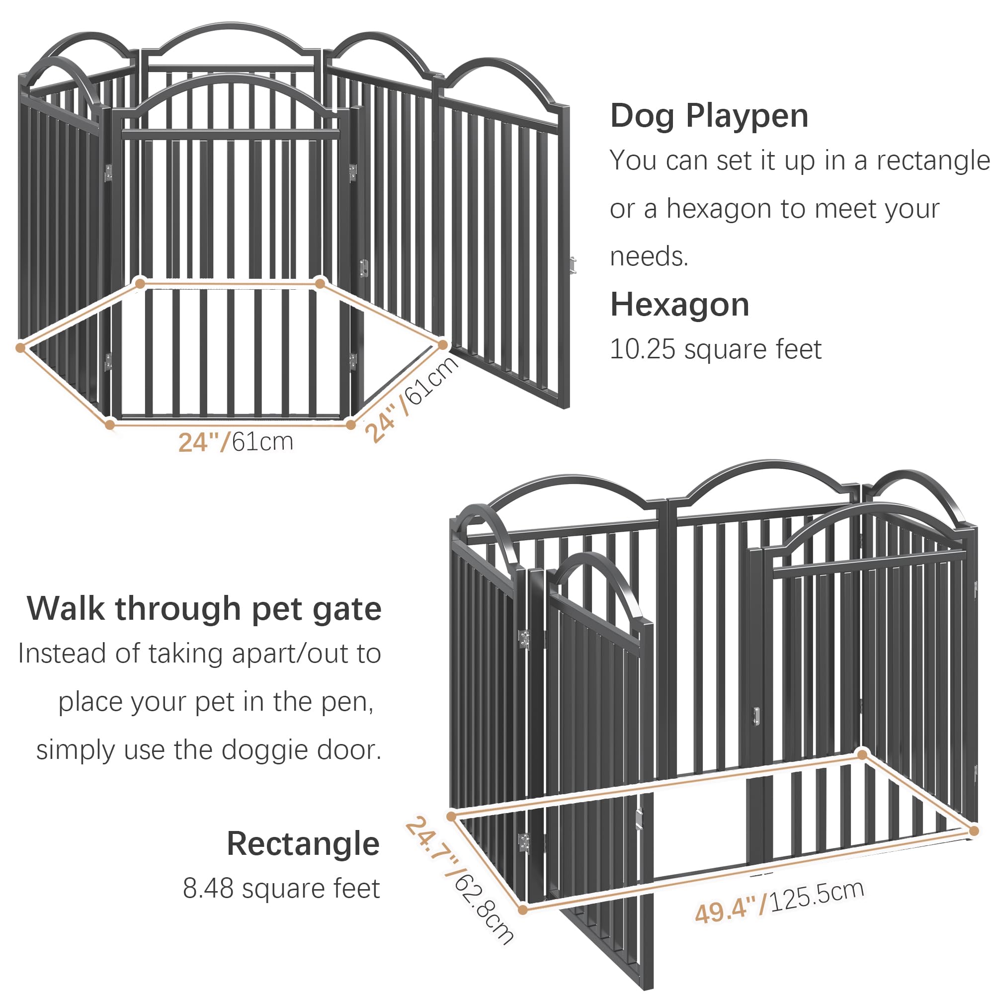 BHG metal gate suitable for indoor and outdoor use, easy cleaning