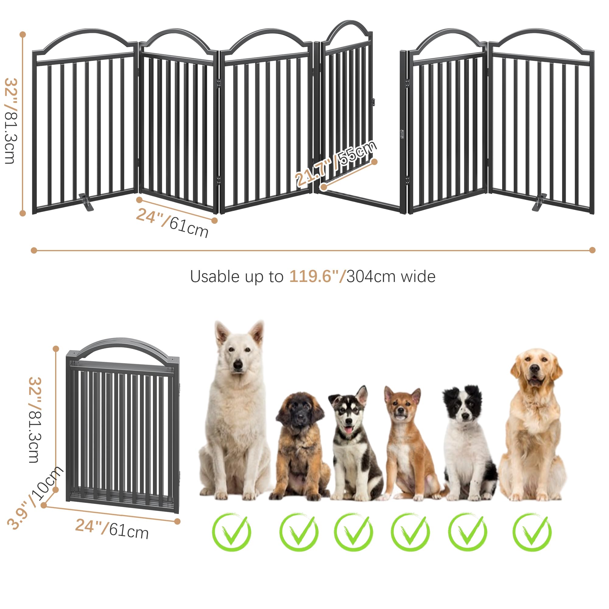 BHG freestanding gate measures 144 inches long and 32 inches tall for wide spaces