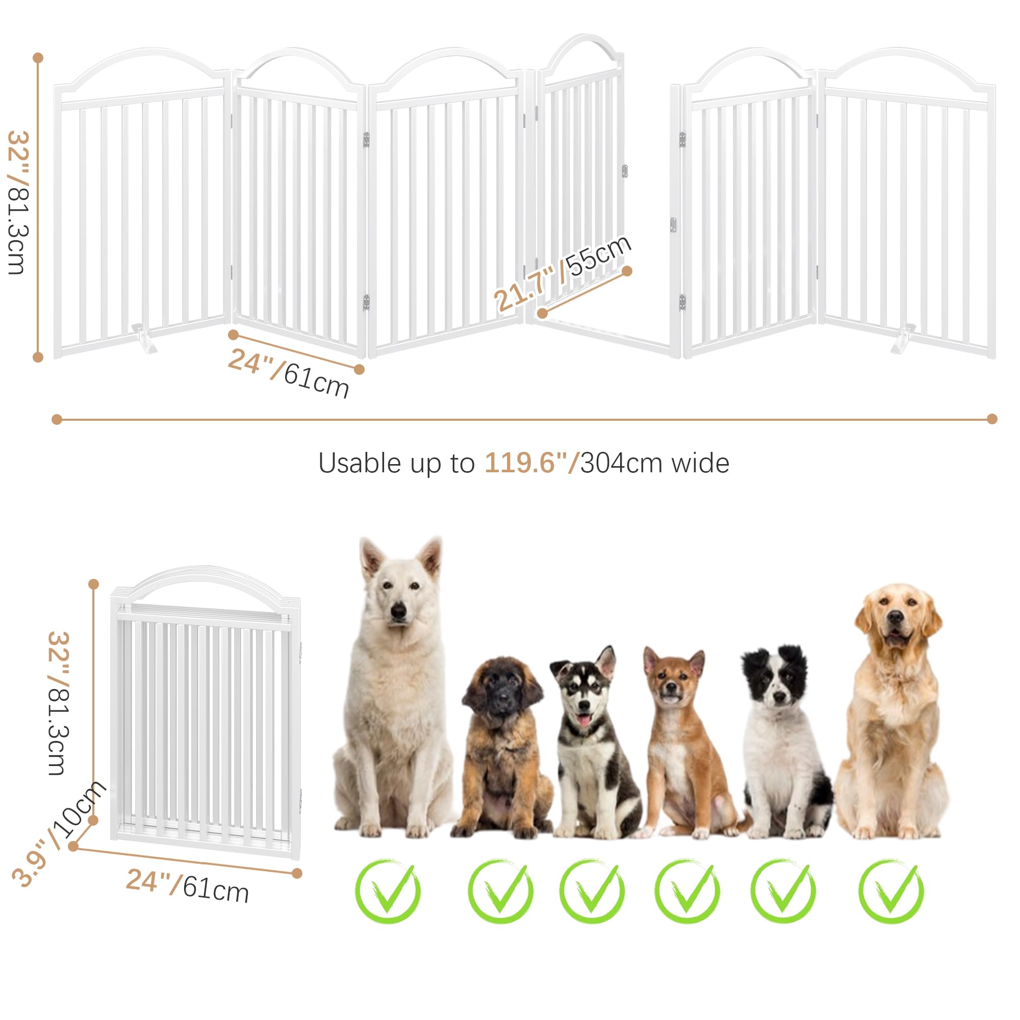 BHG wide 144-inch freestanding dog gate installed across a large opening.