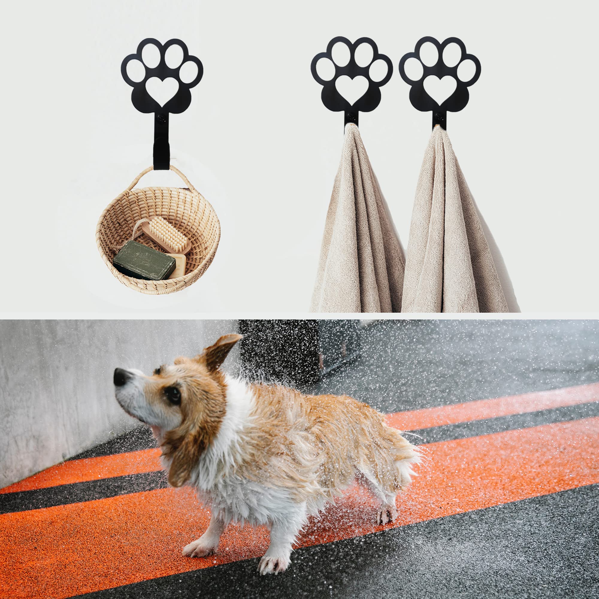 BiaGift metal dog paw hook 6pcs provides sturdy entryway organization.