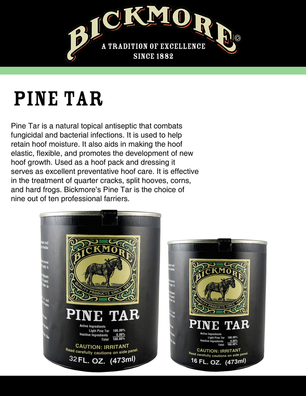Bickmore Pine Tar outdoor wood treatment alongside tack room projects.
