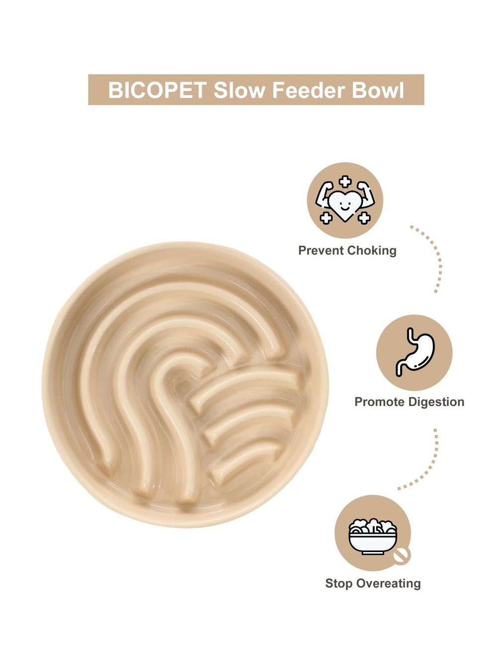 BICOPET anti-slip rim bowl prevents mess during enthusiastic meals.