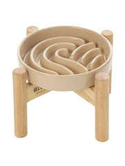 BICOPET ceramic maze dog slow feeder with puzzle bowl for mindful eating.