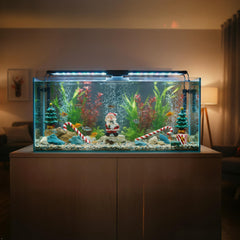 BicVaken resin Christmas ornaments aquarium decoration set enhances tank scenery and durability.