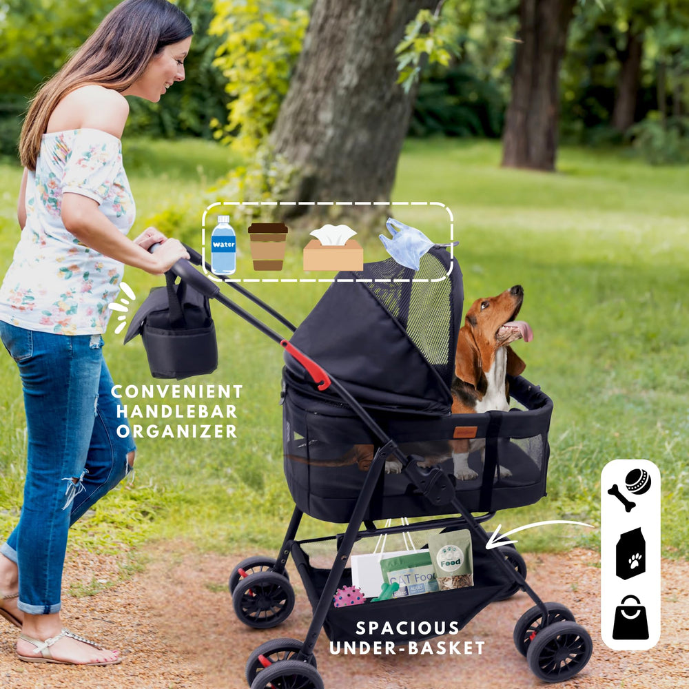Bicystar interior leash attachments keep pets secure during rides