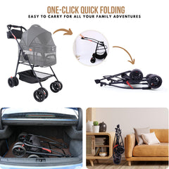 Bicystar lightweight stroller designed for effortless travel with small pets