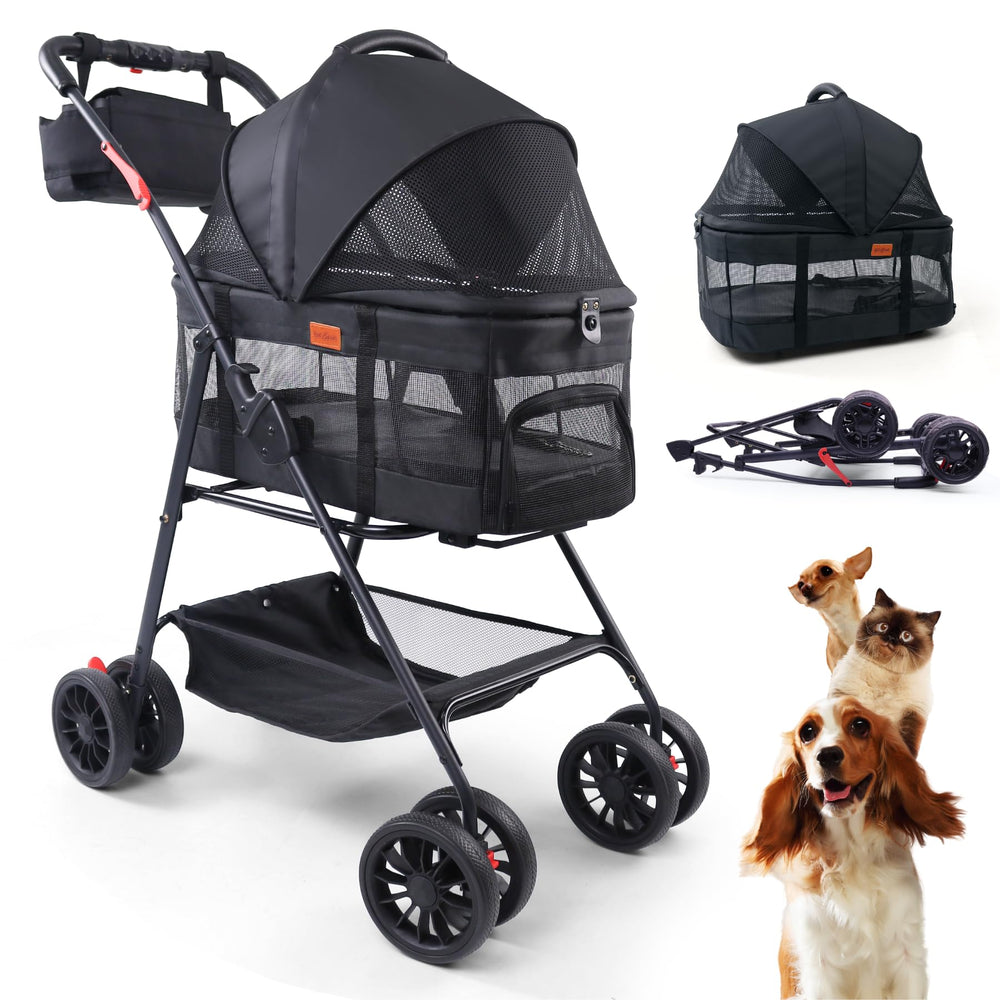 Bicystar pet stroller assembled for easy 3-in-1 use during quick outings