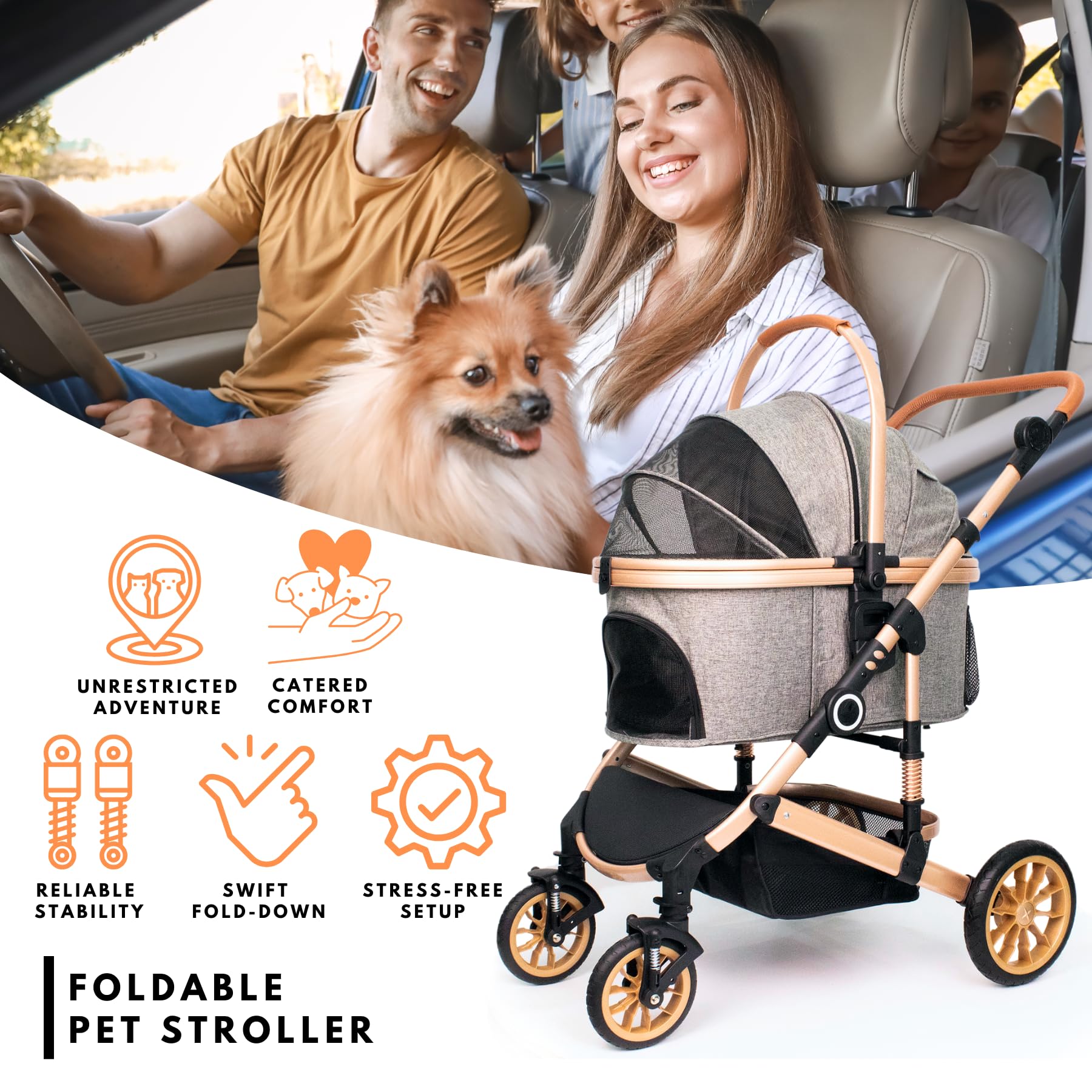Bicystar detachable carrier for quick car-seat travel.