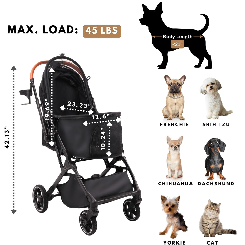 Bicystar Pet Stroller two-dog capacity demonstrates versatility for cooperative companions.