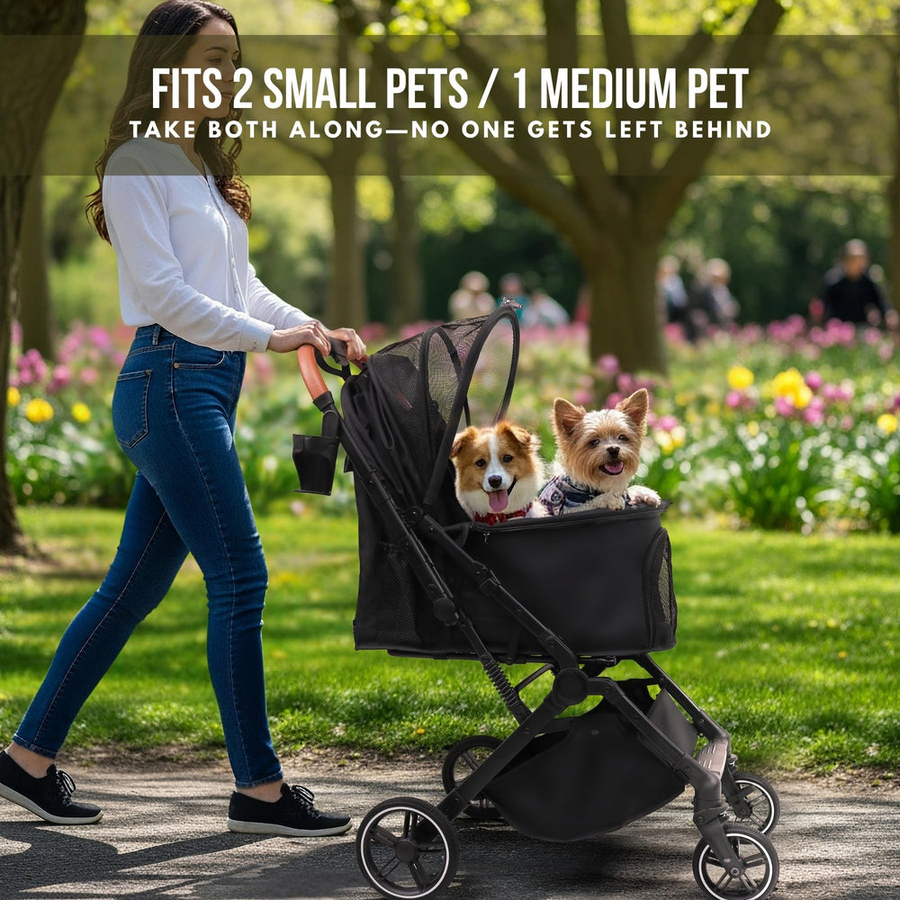 Bicystar Pet Stroller weather canopy shields from sun and wind while staying breathable.