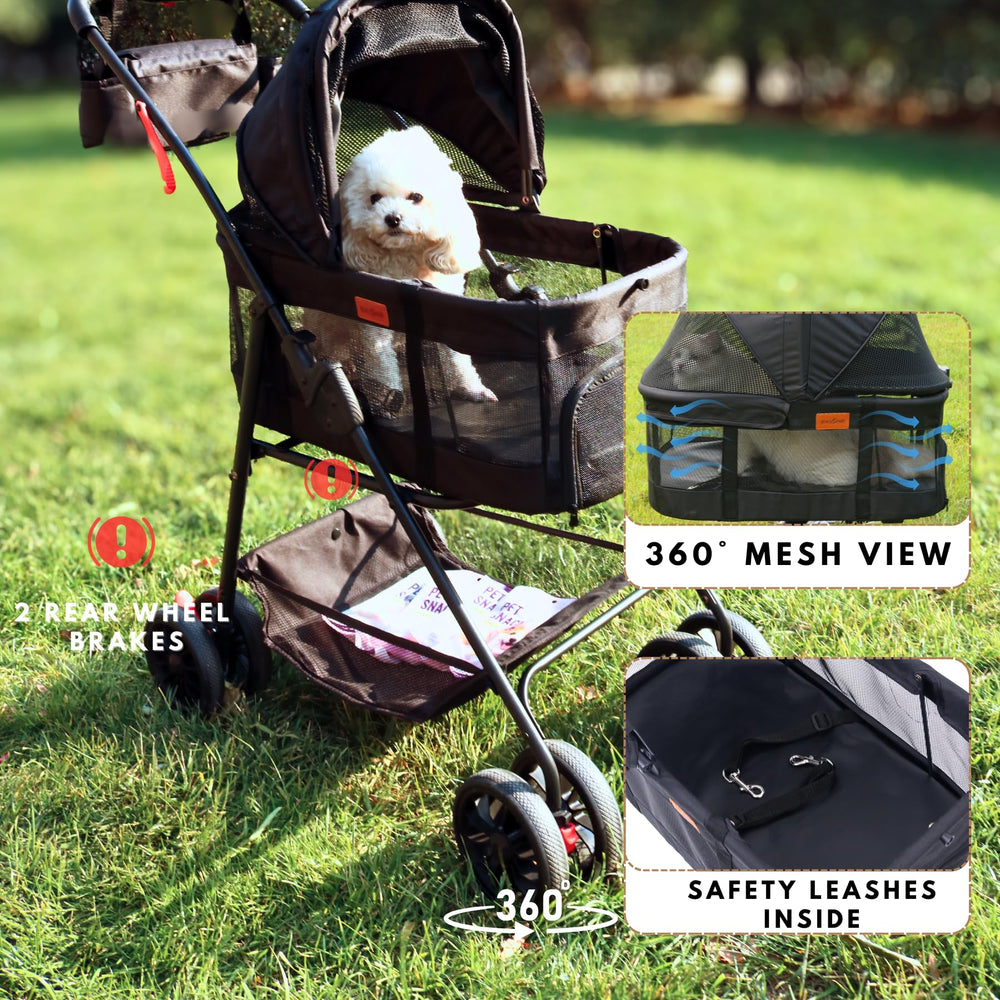 Bicystar canopy closure prevents fur snags for pet comfort